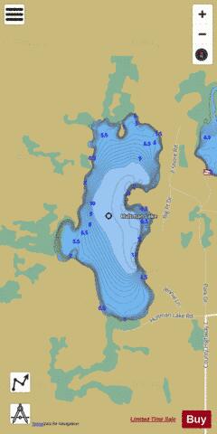Hultman Lake depth contour Map - i-Boating App