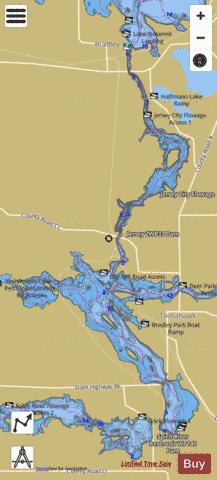 Jersey City Flowage depth contour Map - i-Boating App