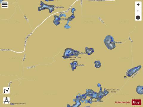 Knickerbocker Lake depth contour Map - i-Boating App