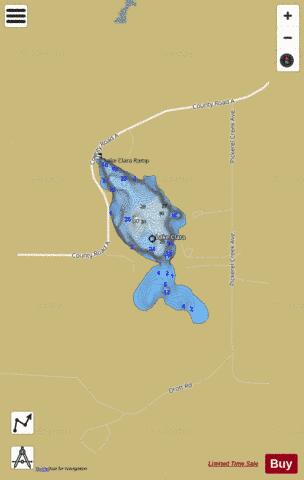 Lake Clara depth contour Map - i-Boating App