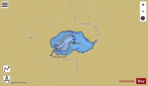 Johns Lake depth contour Map - i-Boating App