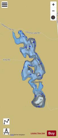 Leesome Lake depth contour Map - i-Boating App