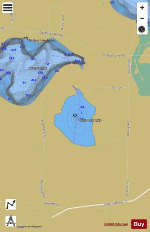 Little Bass Lake A depth contour Map - i-Boating App