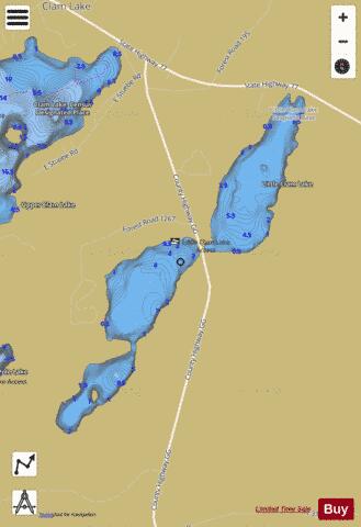 Little Clam Lake depth contour Map - i-Boating App