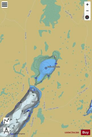 Little Mud Lake B depth contour Map - i-Boating App