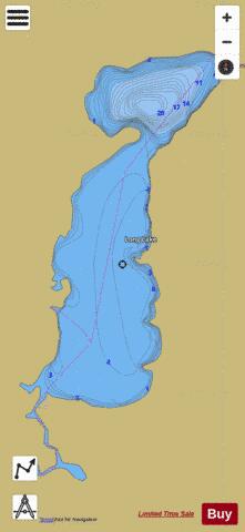 Long Lake B depth contour Map - i-Boating App