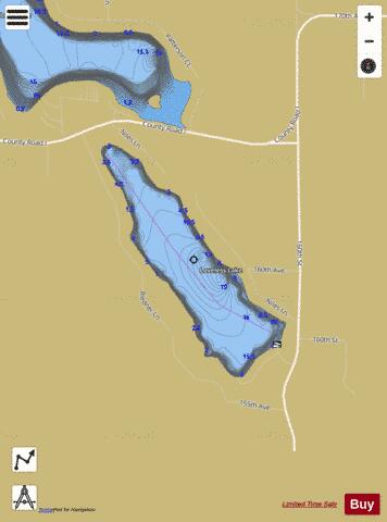 Loveless Lake depth contour Map - i-Boating App