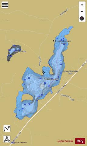Lower Clam Lake depth contour Map - i-Boating App