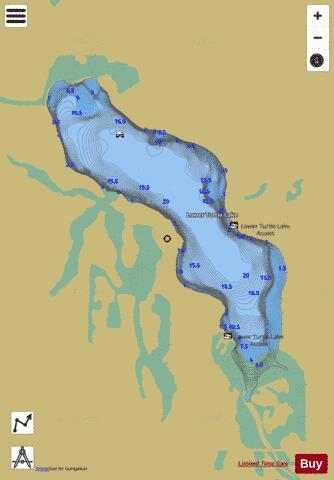 Lower Turtle Lake depth contour Map - i-Boating App