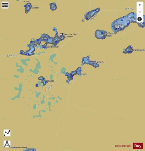 Lowland Lake depth contour Map - i-Boating App