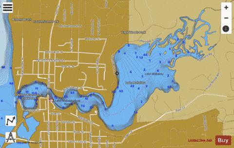 Mallalieu Lake depth contour Map - i-Boating App