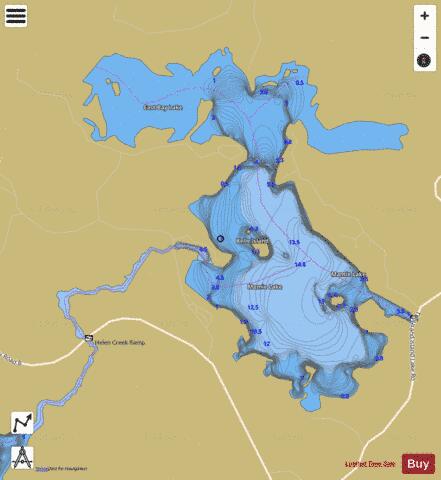 Mamie Lake depth contour Map - i-Boating App