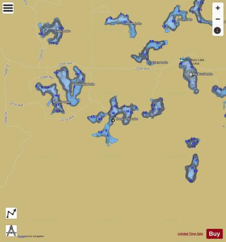 Mary Jane Lake depth contour Map - i-Boating App