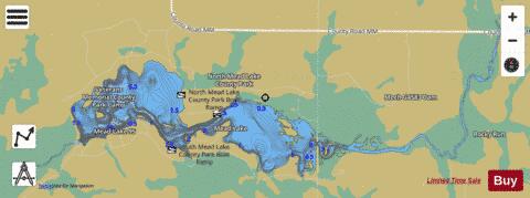 Mead Lake depth contour Map - i-Boating App