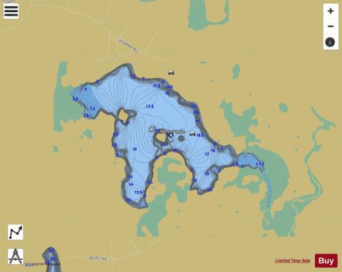 Mercer Lake B depth contour Map - i-Boating App