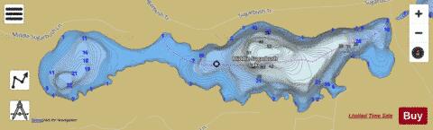 Middle Sugarbush Lake depth contour Map - i-Boating App