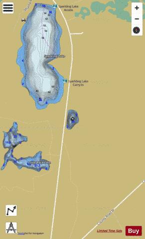 Midge Lake depth contour Map - i-Boating App