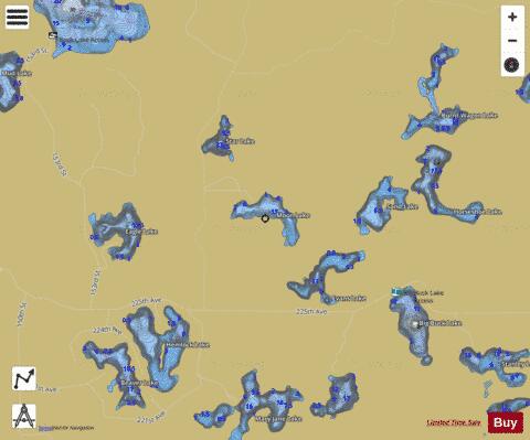 Moon Lake C depth contour Map - i-Boating App