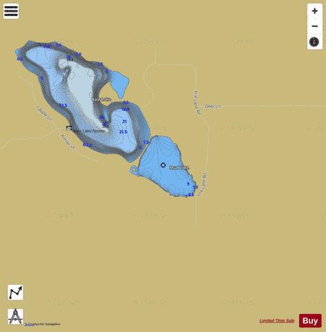 Mud Lake E depth contour Map - i-Boating App
