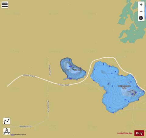Mud Lake F depth contour Map - i-Boating App