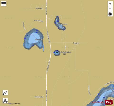 Mud Lake #1 depth contour Map - i-Boating App