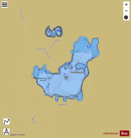 Muskellunge Lake depth contour Map - i-Boating App