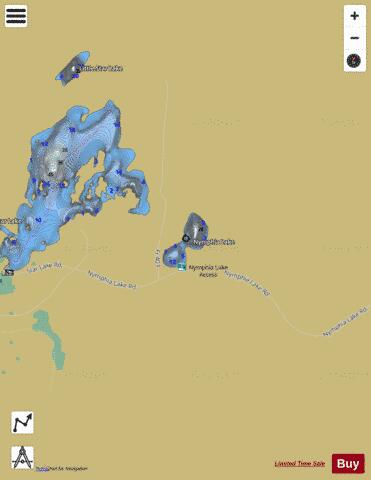 Nymphia Lake depth contour Map - i-Boating App