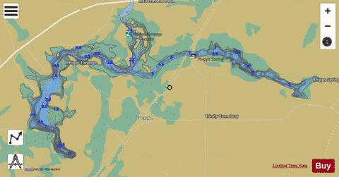 Phipps Spring depth contour Map - i-Boating App