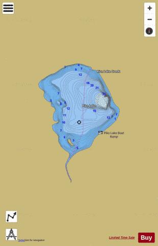 Pike Lake C depth contour Map - i-Boating App