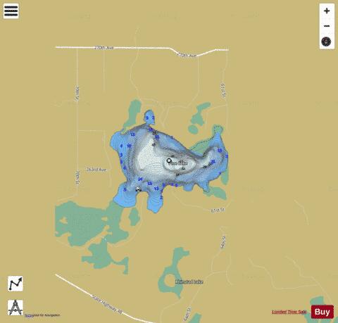 Pine Lake F depth contour Map - i-Boating App