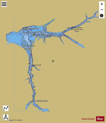Potter Flowage depth contour Map - i-Boating App