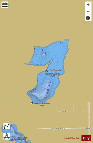 Random Lake depth contour Map - i-Boating App
