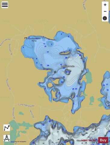 Razorback Lake depth contour Map - i-Boating App