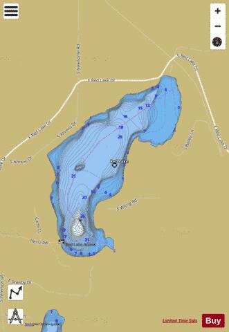 Red Lake C depth contour Map - i-Boating App