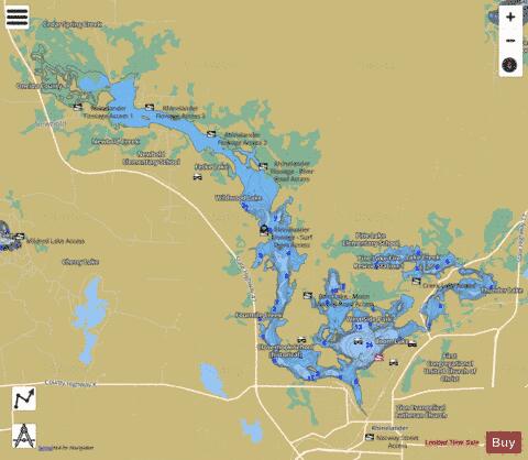 Rhinelander Flowage / Boom Lake depth contour Map - i-Boating App