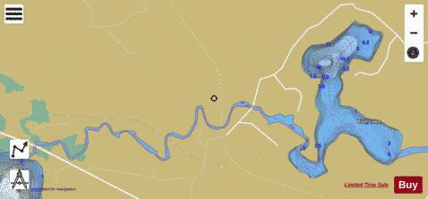 Rice Lake A depth contour Map - i-Boating App