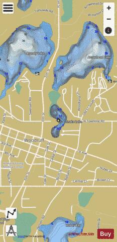 Snake Lake depth contour Map - i-Boating App