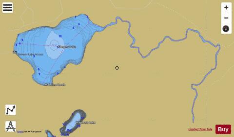 Stevens Lake depth contour Map - i-Boating App
