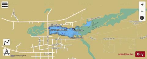 Strum Lake  Crystal depth contour Map - i-Boating App