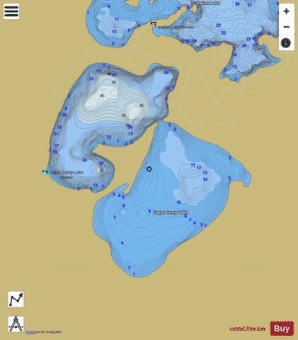 Sugar Camp Lake depth contour Map - i-Boating App