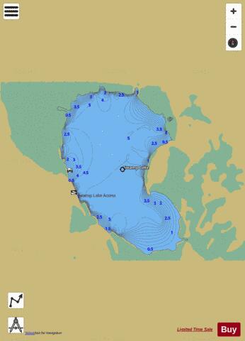 Swamp Lake B depth contour Map - i-Boating App