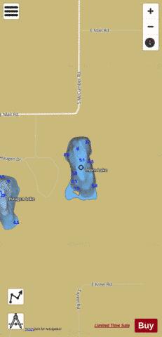 Thorne Lake depth contour Map - i-Boating App