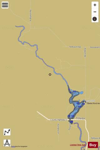 Tilleda Pond depth contour Map - i-Boating App