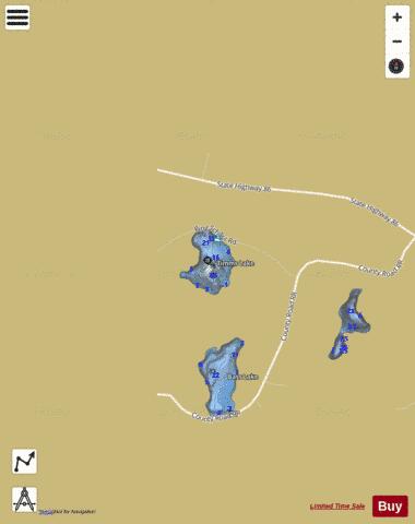 Timms Lake depth contour Map - i-Boating App