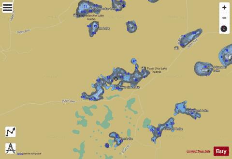 Town Line Lake depth contour Map - i-Boating App