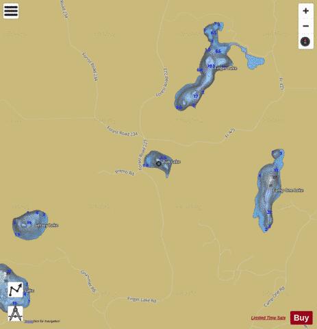 Tub Lake depth contour Map - i-Boating App