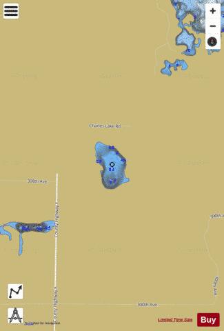 Twin Lake  East depth contour Map - i-Boating App