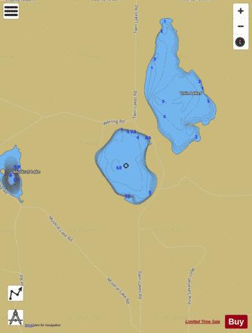 Twin Lakes  West depth contour Map - i-Boating App