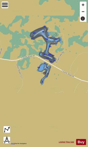 Twin Lakes F depth contour Map - i-Boating App