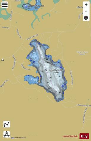 Upper Kaubashine Lake depth contour Map - i-Boating App